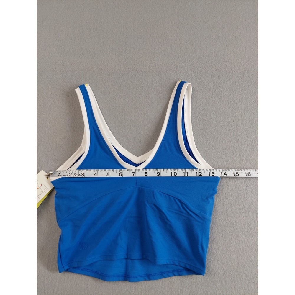 All In Motion Women‎ Sport Bra XS Blue V Neck White Trim Varsity Light Support - Picture 7 of 15